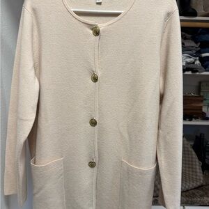 J. Crew Cream Cardigan with Gold Buttons